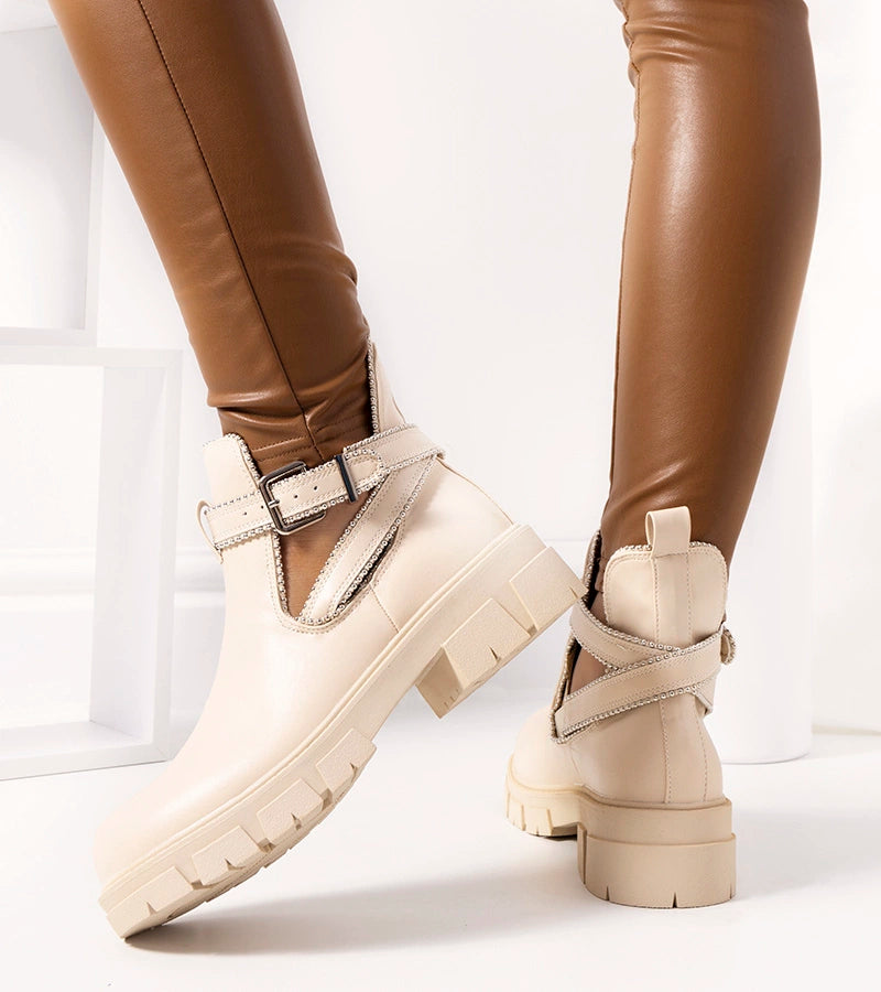 3-Béžová boty s platformou Huff-3