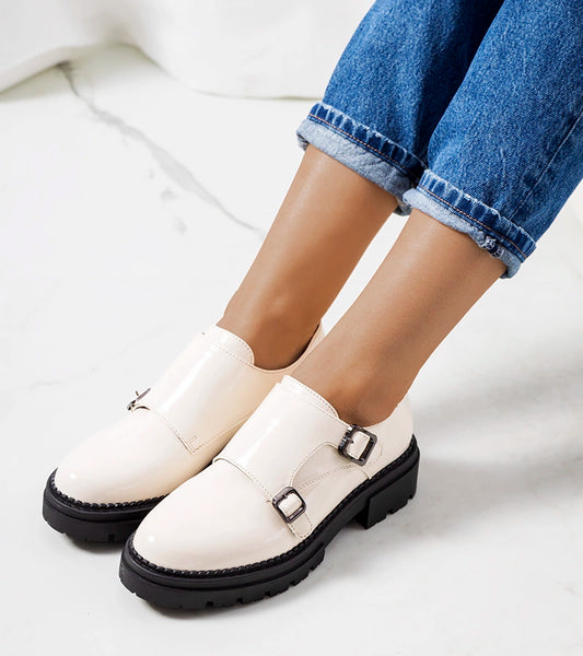 2-Béžové lakované boty Valks-2