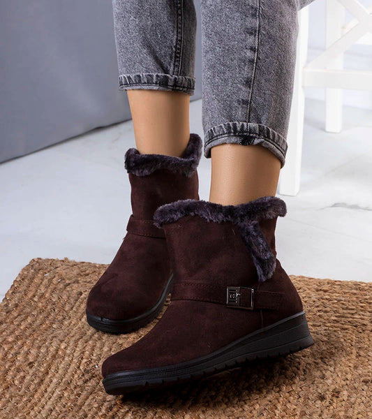 2-Hnědý zateplený boty s podpatky Capo-2