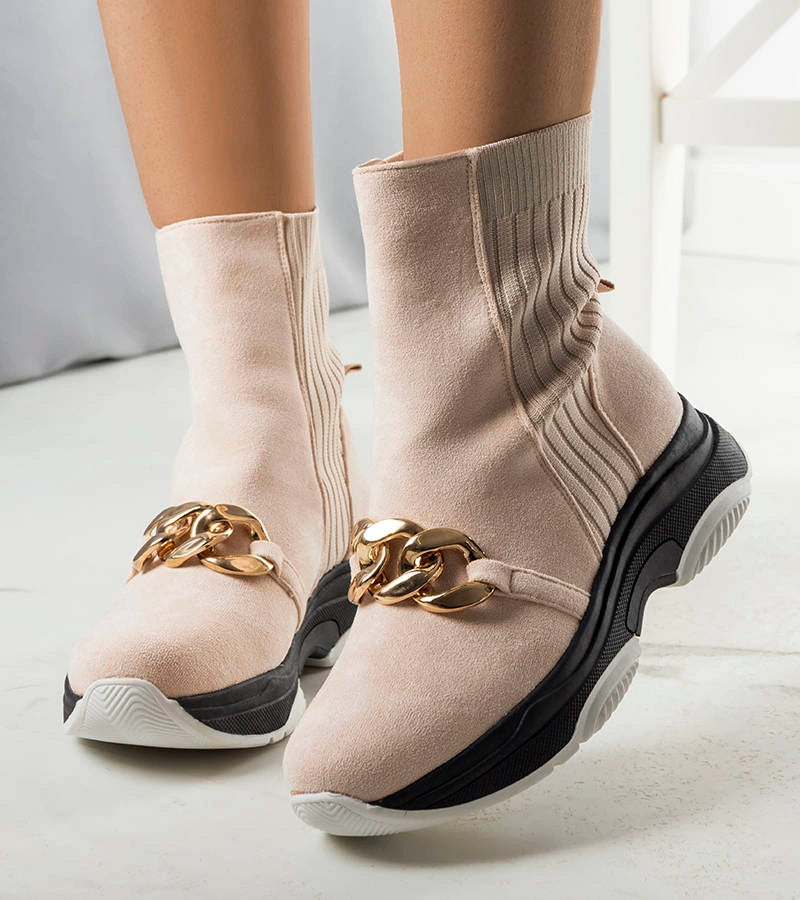 3-Béžový izolovaný boty s řetízkem Ulster-3