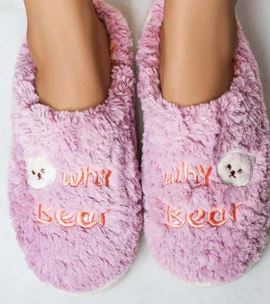 2-Fialové měkké pantofle Why Bear-2