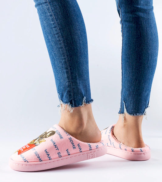 2-Růžové měkké pantofle Frenchfries-2