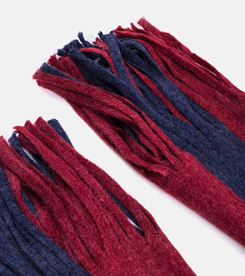 3-Černo-červená šála s třásněmi od Lana-3