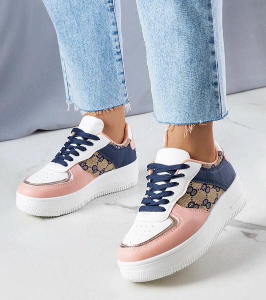 2-Růžové a tmavě modré dámské tenisky Luzia-2