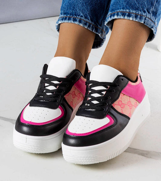 2-Růžovo-černé dámské tenisky Luzia-2