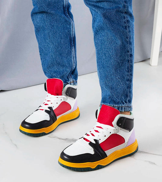 2-Černo-červené kotníkové tenisky Elizabeth-2