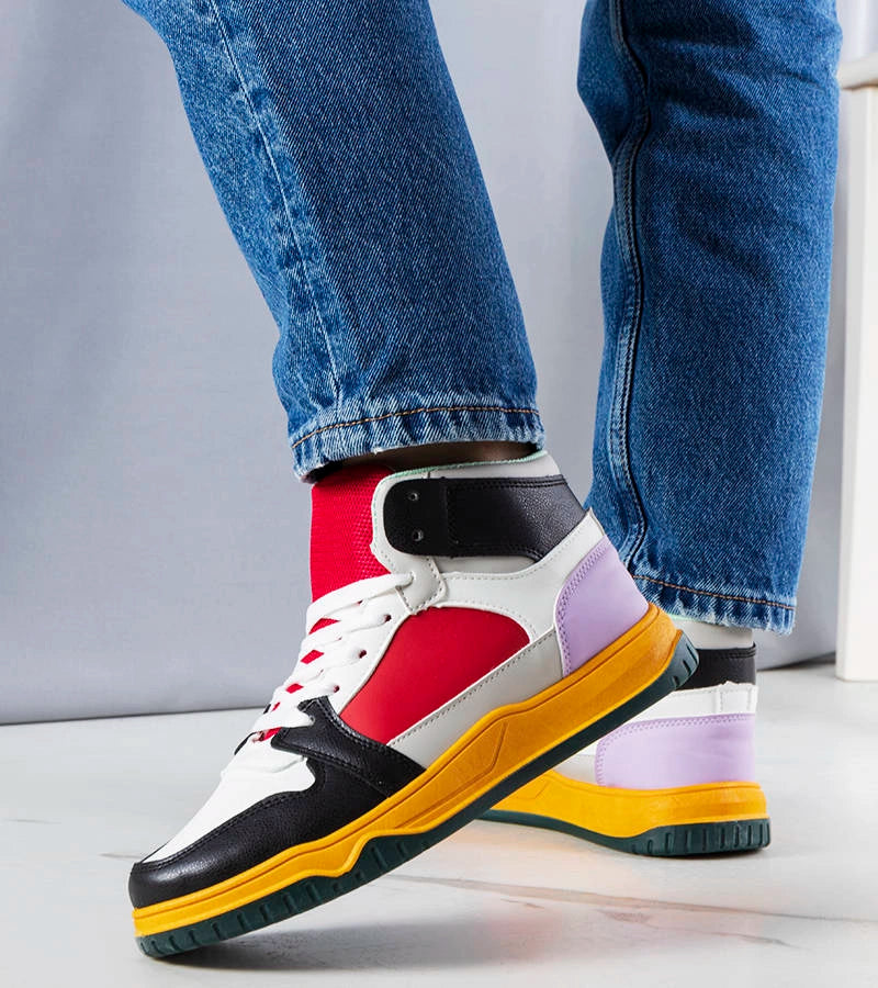 3-Černo-červené kotníkové tenisky Elizabeth-3