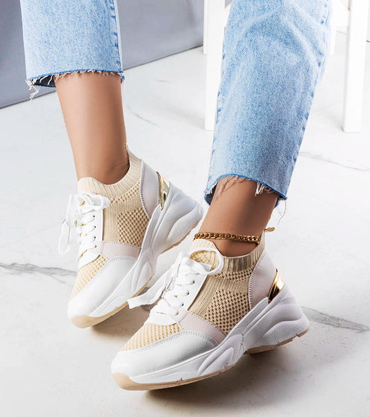 2-Béžové tenisky na platformách Ann-2