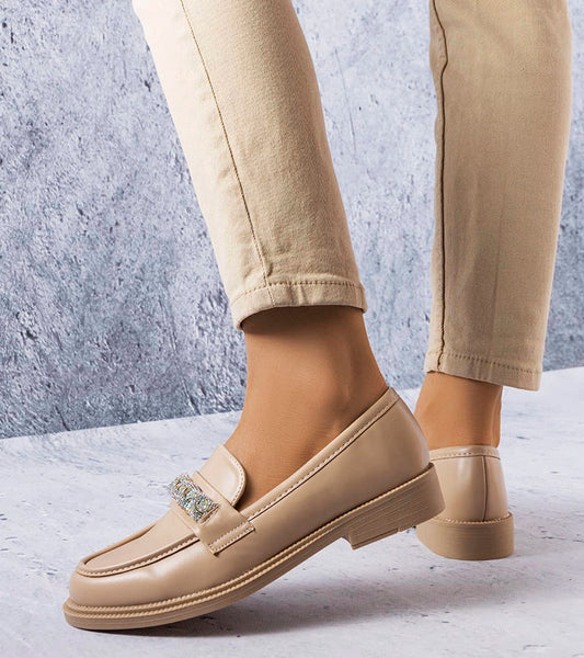 2-Béžové mokasíny se zirkony Colette-2