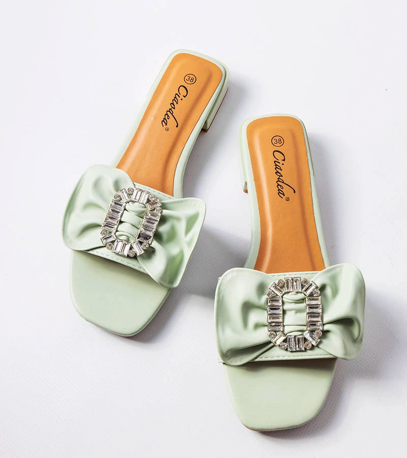 3-Zelené elegantní žabky se zirkony Fifi-3