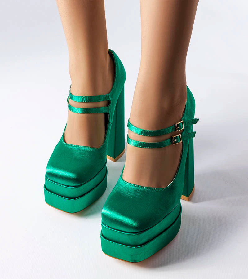 3-Zelené lodičky na vysokém jehlovém podpatku Gabriel-3