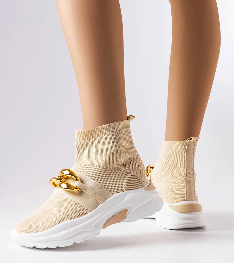 3-Béžové řetízkové tenisky Baptiste-3