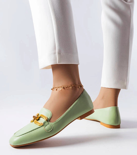 2-Zelené mokasíny s přezkou Rousseau-2