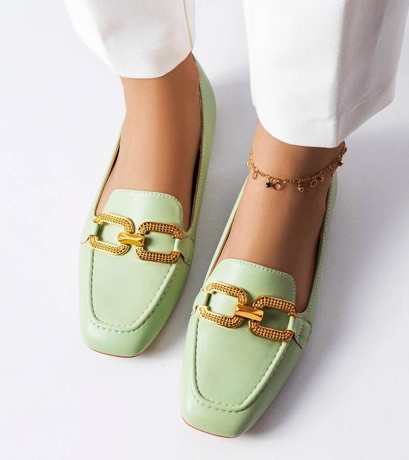 3-Zelené mokasíny s přezkou Rousseau-3