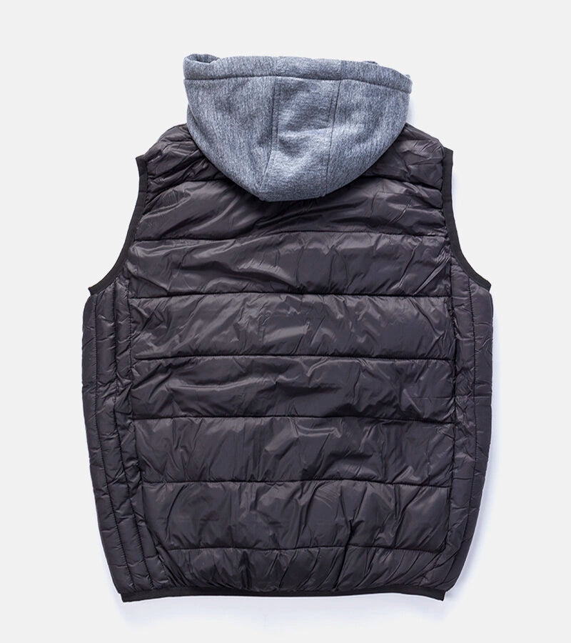 1-Černá pánská vesta s kapucí Avar-1