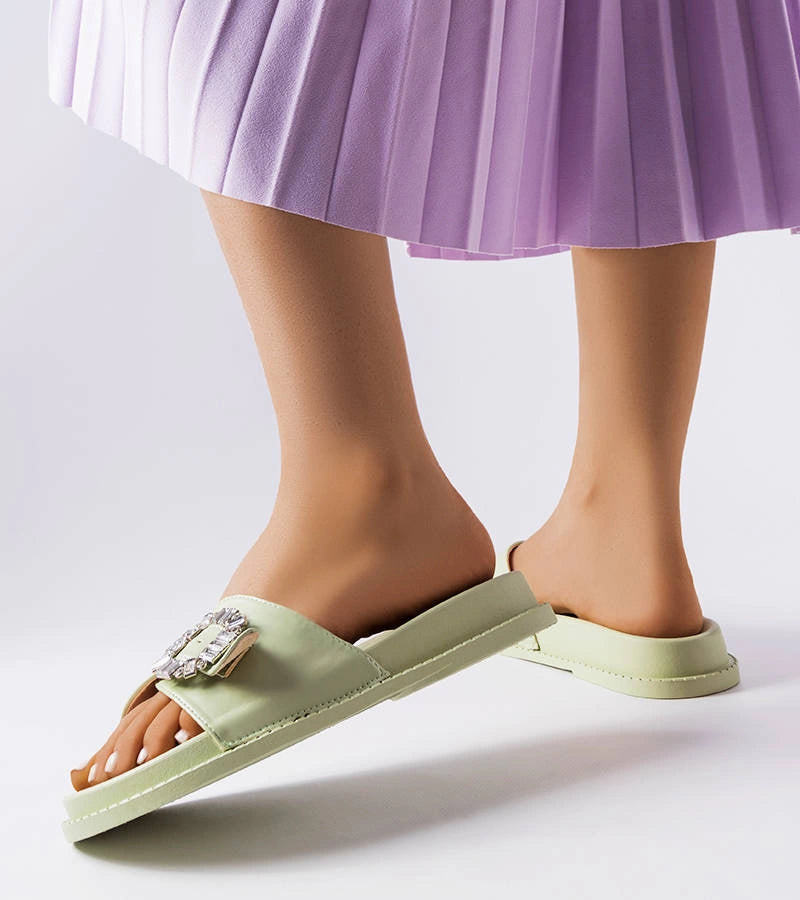 3-Zelené žabky zdobené zirkony Griegsvei-3