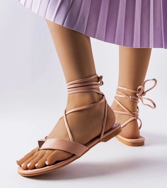 2-Růžové uzlové sandály Marleau-2