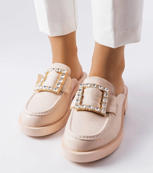 2-Béžové žabky s vestavěnou špičkou Columbus-2