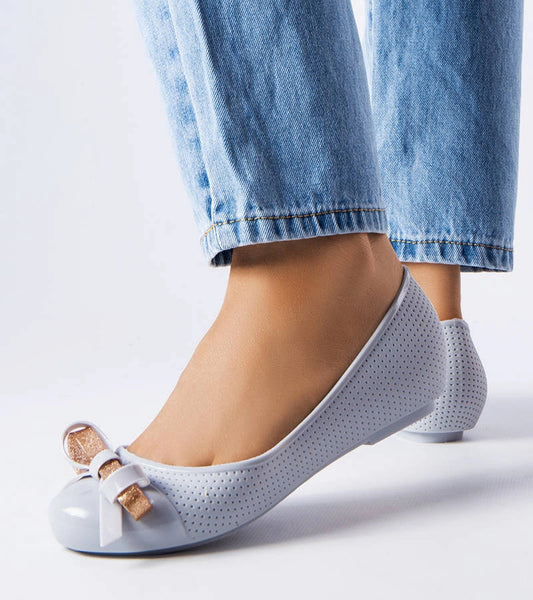 2-Šedé baleríny zdobené mašlí Harlingen-2