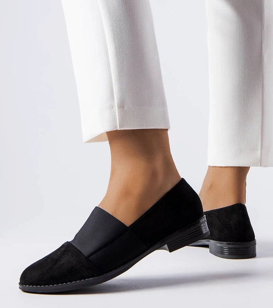 2-Černé polobotky Stoney na plochém podpatku-2