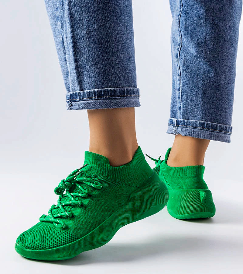 3-Zelené látkové tenisky Côté-3