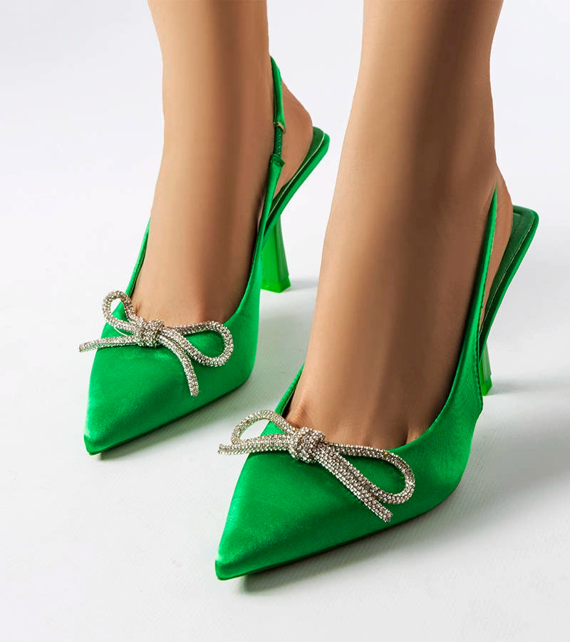 3-Zelené jehlové podpatky s mašlí Wildrose-3