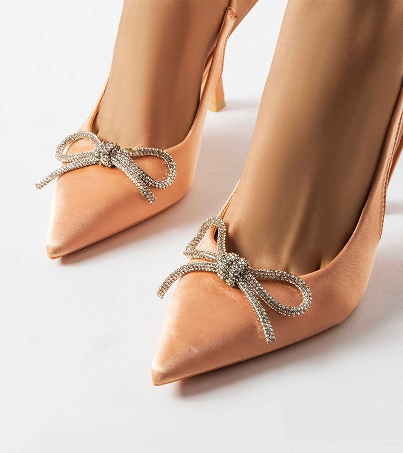 3-Béžové jehlové podpatky s mašlí Wildrose-3