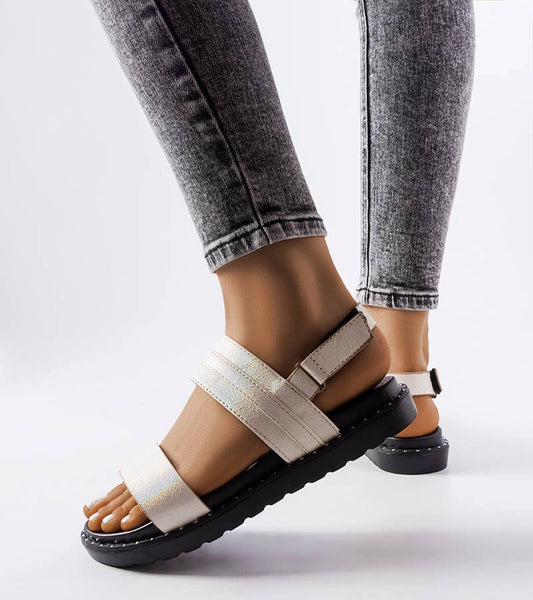 2-Béžové třpytivé sandály Felicienne-2