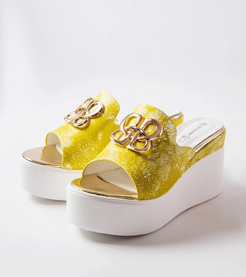 3-Žluté žabky Havanna na podpatku-3