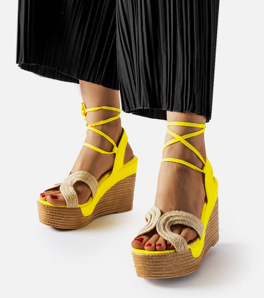 2-Žluté espadrilky na platformách HL20 YELLOW-2