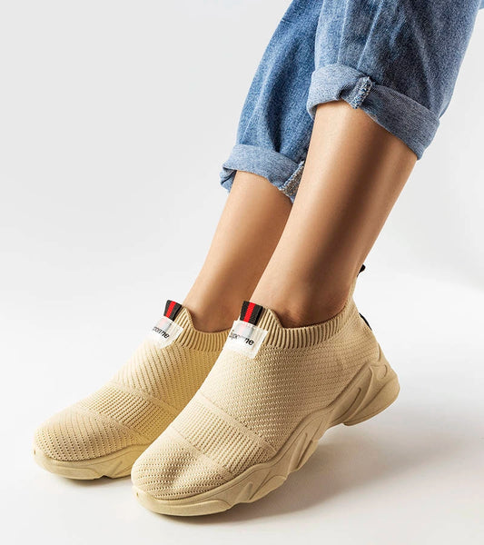 2-Béžové nazouvací tenisky Greco-2