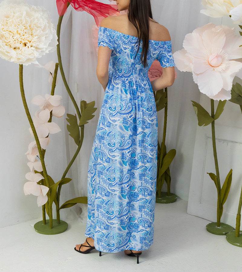 3-Zelené šaty s vlnkou Venezia FW32-10# BLUE-3