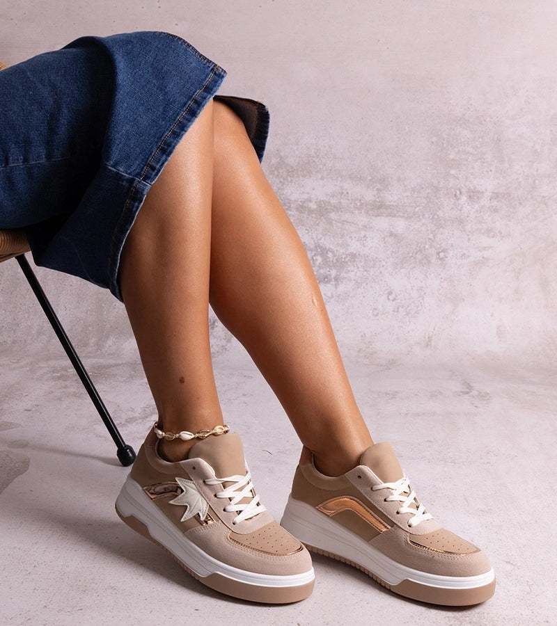 3-Béžové tenisky se zrcadlovou vložkou Kollins-3