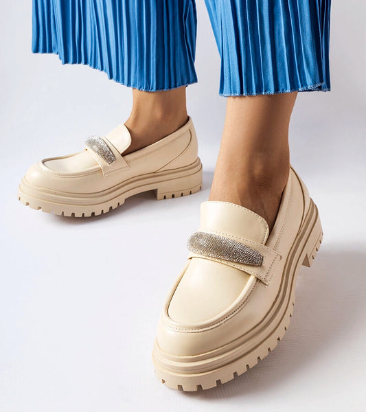 2-Bežové mokasíny s kubíky Hartford-2