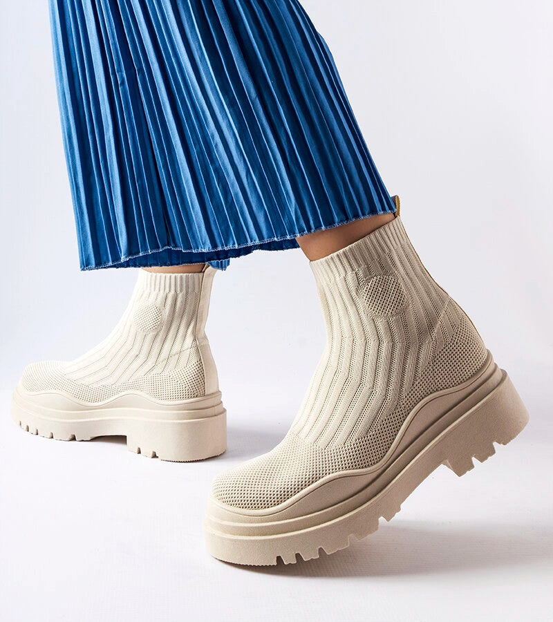 3-Bežové vysoké tenisky Marks-3