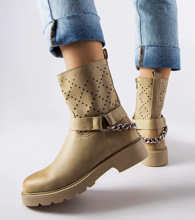 3-Zelené průsvitné kotníčkové boty s řetízkem Procopio-3