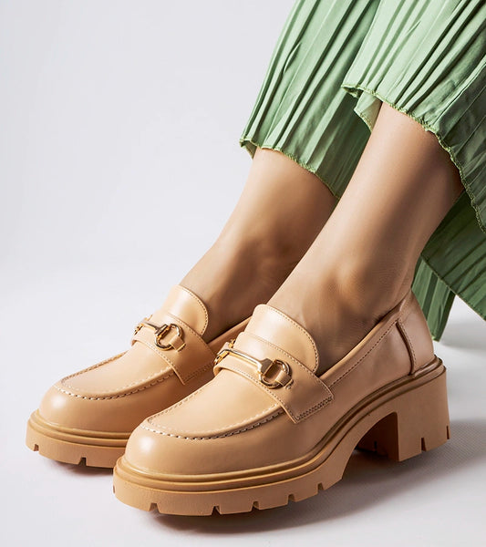 2-Bežové polobotky na podpatku Fabrizio-2