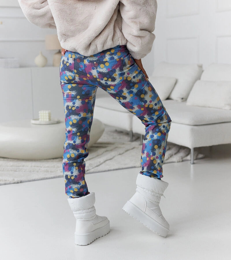 4-Barevné slim kalhoty s vysokým pasem Eglantine RE-138 BAREVNÉ-4