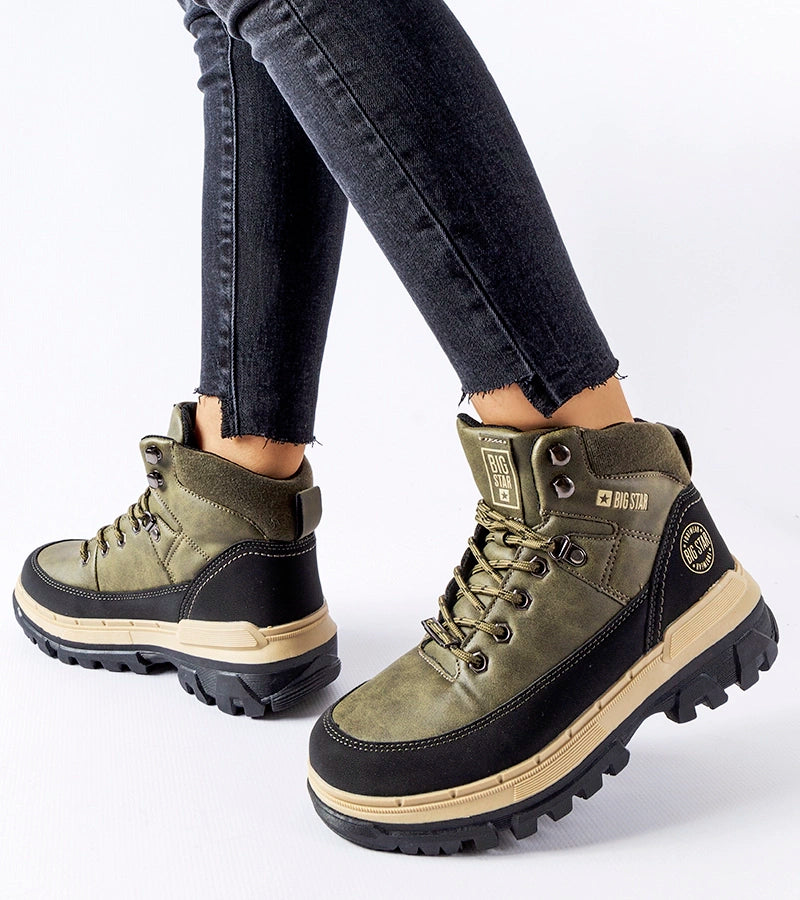 3-Zelené mládežnické boty Big Star KK274220-3