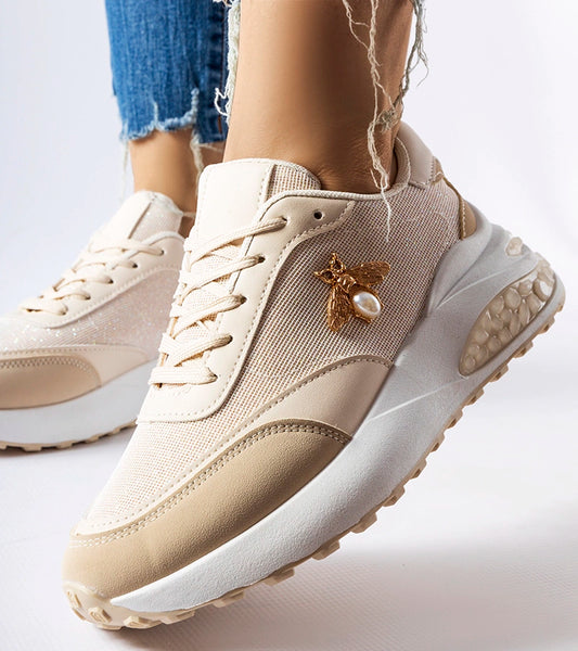 2-Béžovobílé tenisky s ozdobným stehem Acciano-2