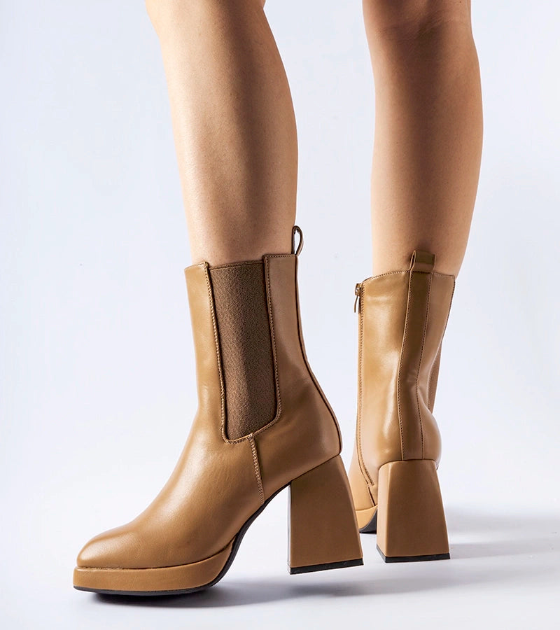 3-Zelené kotníkové boty na podpatku 5892 KHAKI-3