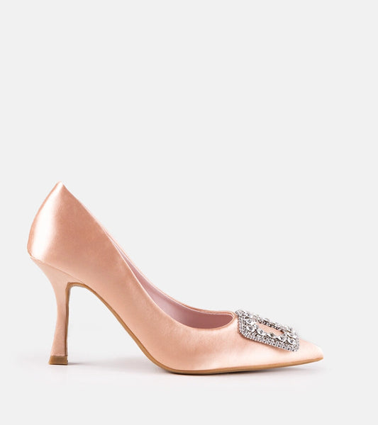 2-Bežové podpatky s hedvábným dokončením a zirkony Clemente-2