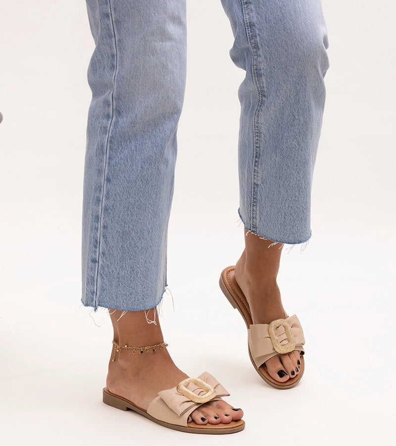 3-Bežové pantofle s přezkou Limera-3