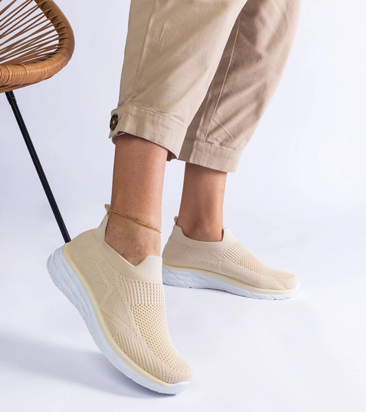 2-Béžové nazouvací sportovní tenisky Aquilina-2