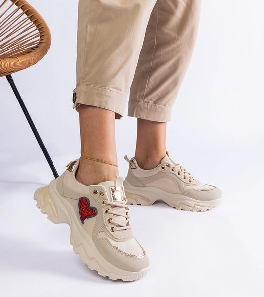 2-Béžové tenisky na platformě se srdíčkem Martineza-2