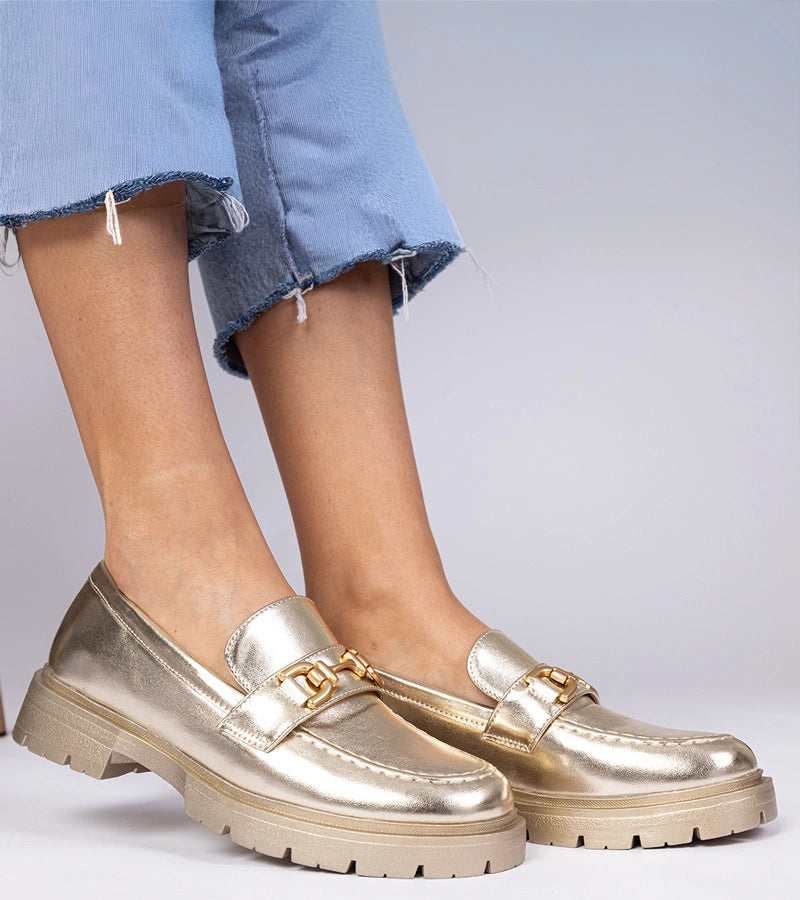 6-Zlaté elegantní mokasíny z eko kůže Danetti-6