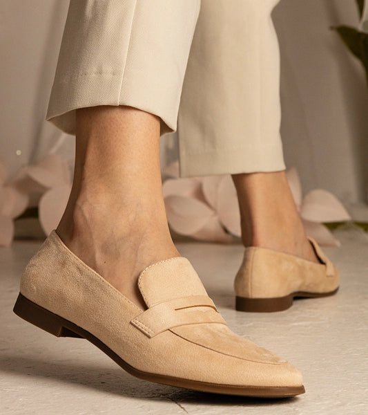 2-Béžové dámské klasické mokasíny Nageri-2