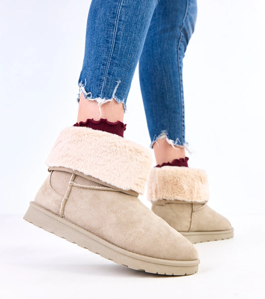 2-Zelené sněhule s kožešinou na platformě Meggi-2