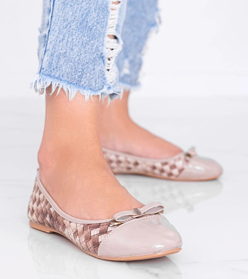 1-Béžové kostkované baleríny se vzorem Broadway-1