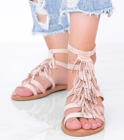 2-Béžové sandály s třásněmi Noronha-2